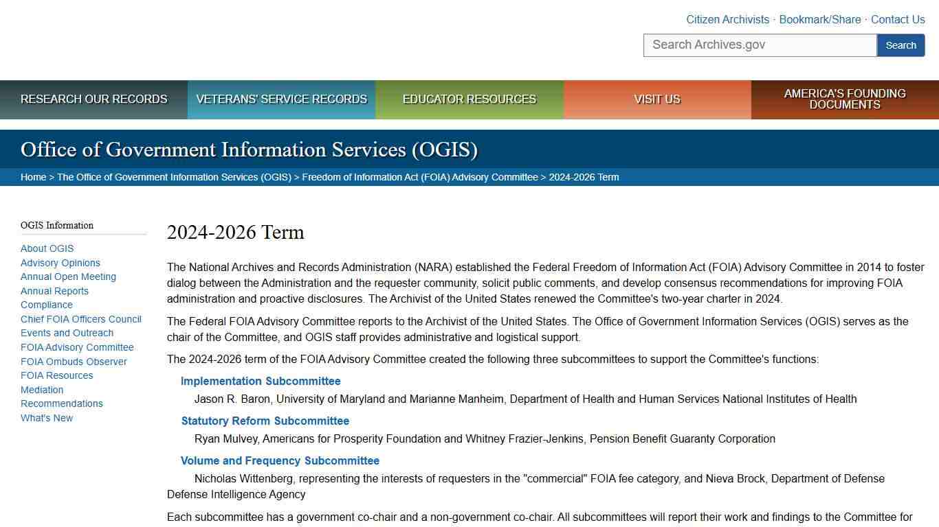 2024-2026 Term National Archives