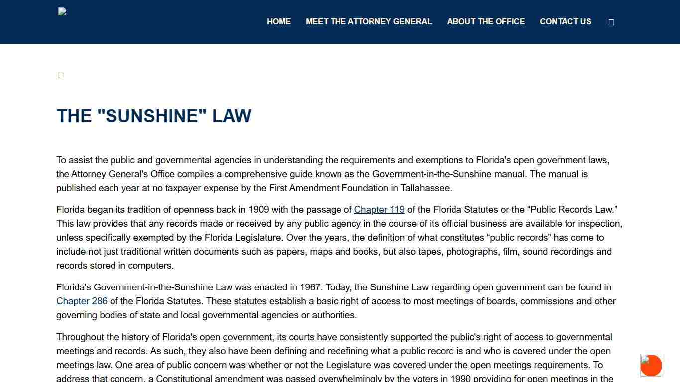 The "Sunshine" Law My Florida Legal