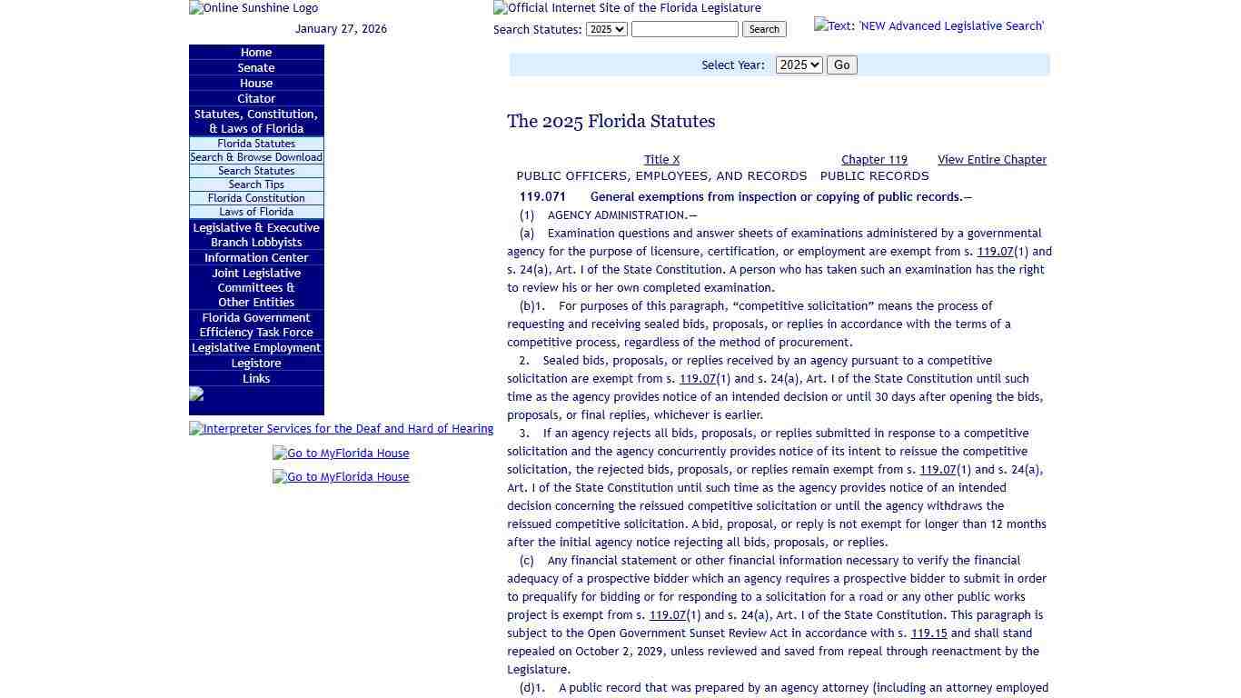 Statutes & Constitution :View Statutes : Online Sunshine